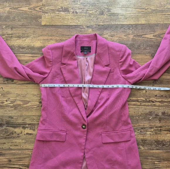 J. Crew Willa Blazer And Pantsuit Wool Blend Pink Size 6 - Picture 9 of 11